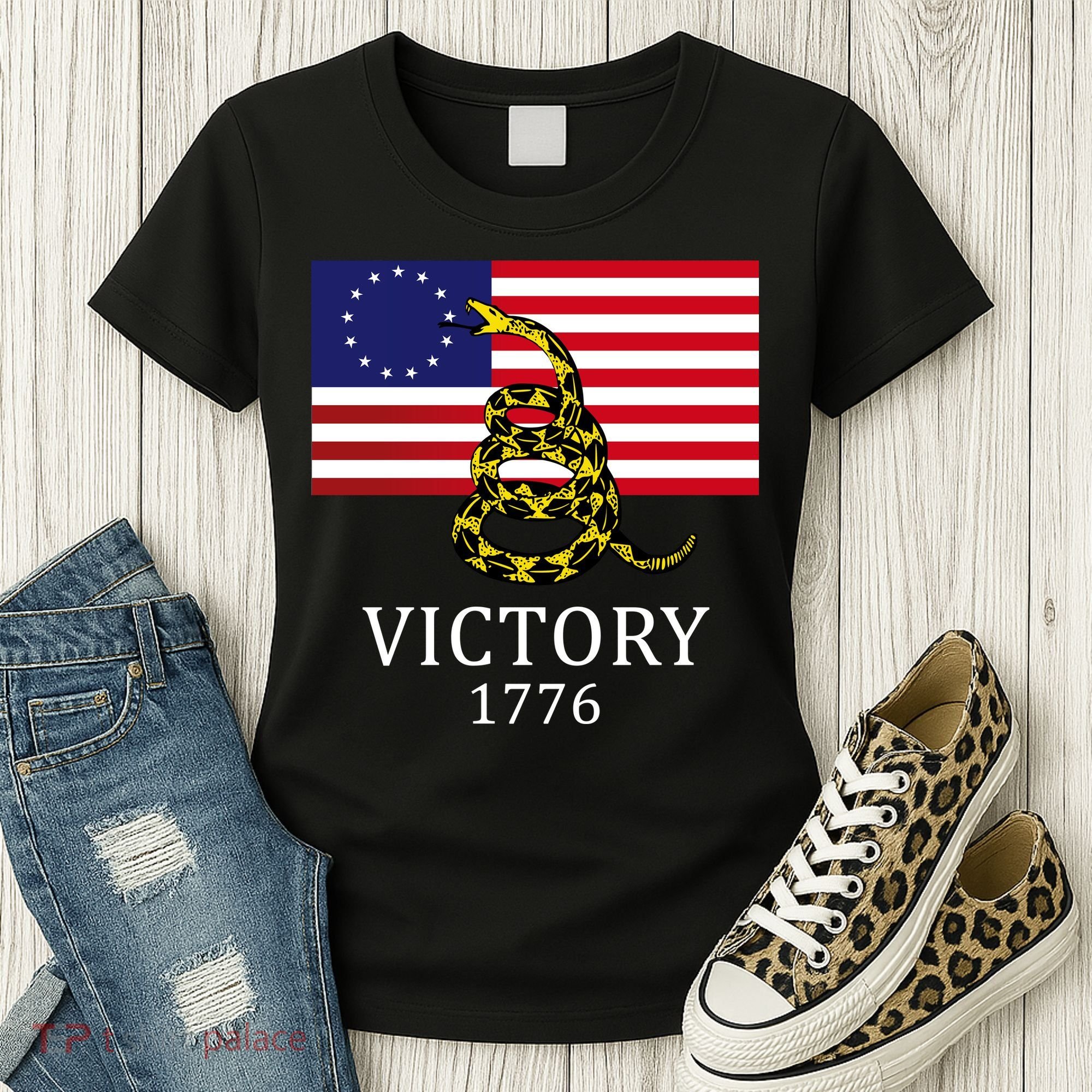 Betsy Ross Flag Don't Tread On Me 13 Colonies Women's T-Shirt