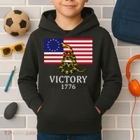 Betsy Ross Flag Don't Tread On Me 13 Colonies Kids Hoodie thumb 2