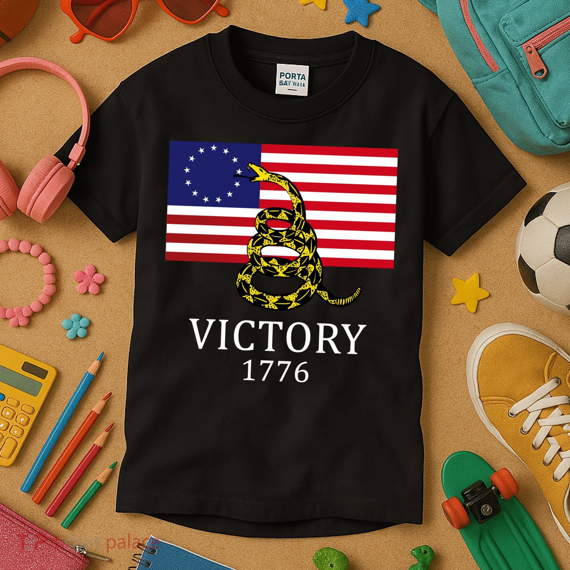 Betsy Ross Flag Don't Tread On Me 13 Colonies Kids T-Shirt