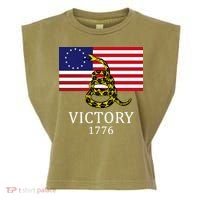 Betsy Ross Flag Don't Tread On Me 13 Colonies Garment-Dyed Women's Muscle Tee thumb 0