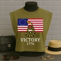 Betsy Ross Flag Don't Tread On Me 13 Colonies Garment-Dyed Women's Muscle Tee thumb 3