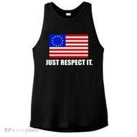 Betsy Ross Flag Just Respect It Ladies PosiCharge Tri-Blend Wicking Tank thumb 0