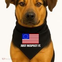 Betsy Ross Flag Just Respect It USA-Made Doggie Bandana thumb 1