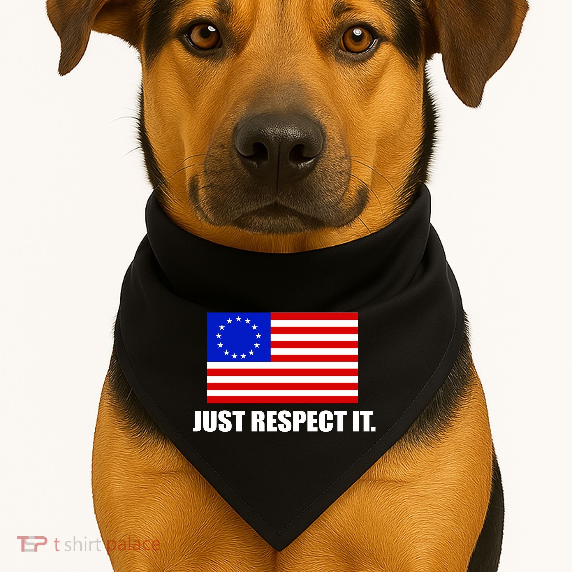 Betsy Ross Flag Just Respect It USA-Made Doggie Bandana