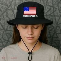 Betsy Ross Flag Just Respect It Bucket Hat thumb 3