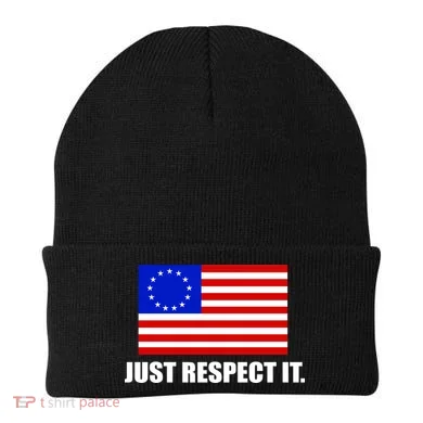 Betsy Ross Flag Just Respect It Beanie