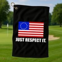 Betsy Ross Flag Just Respect It Golf Towel thumb 1