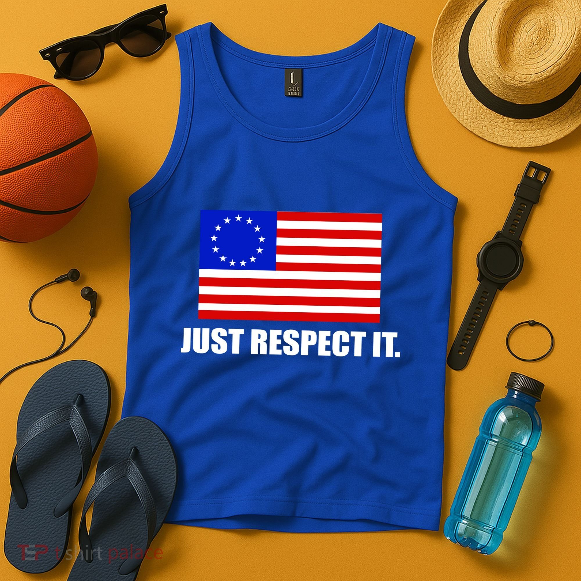 Betsy Ross Flag Just Respect It Tank Top