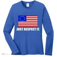 Betsy Ross Flag Just Respect It Women's Long Sleeve Shirt thumb 0