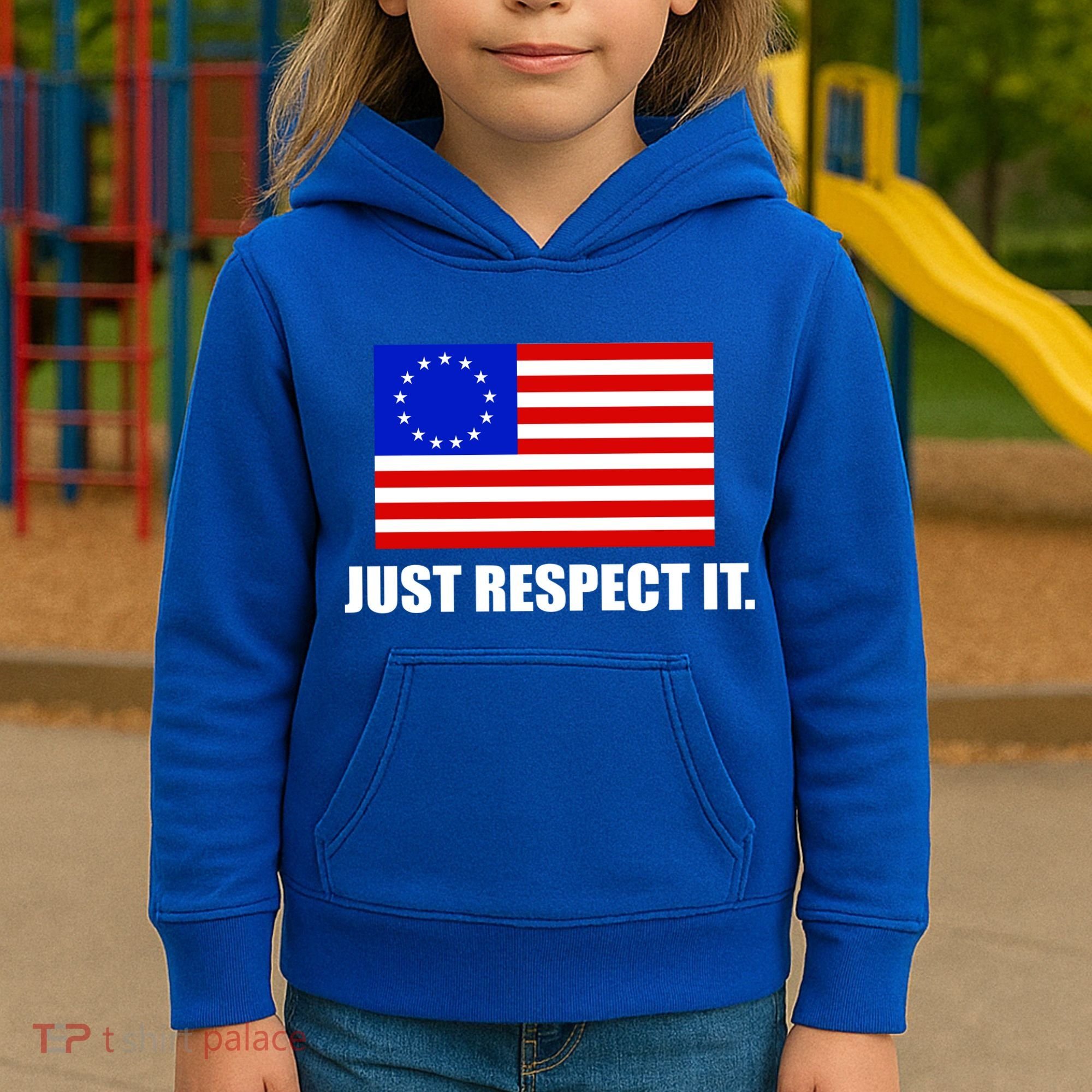 Betsy Ross Flag Just Respect It Kids Hoodie