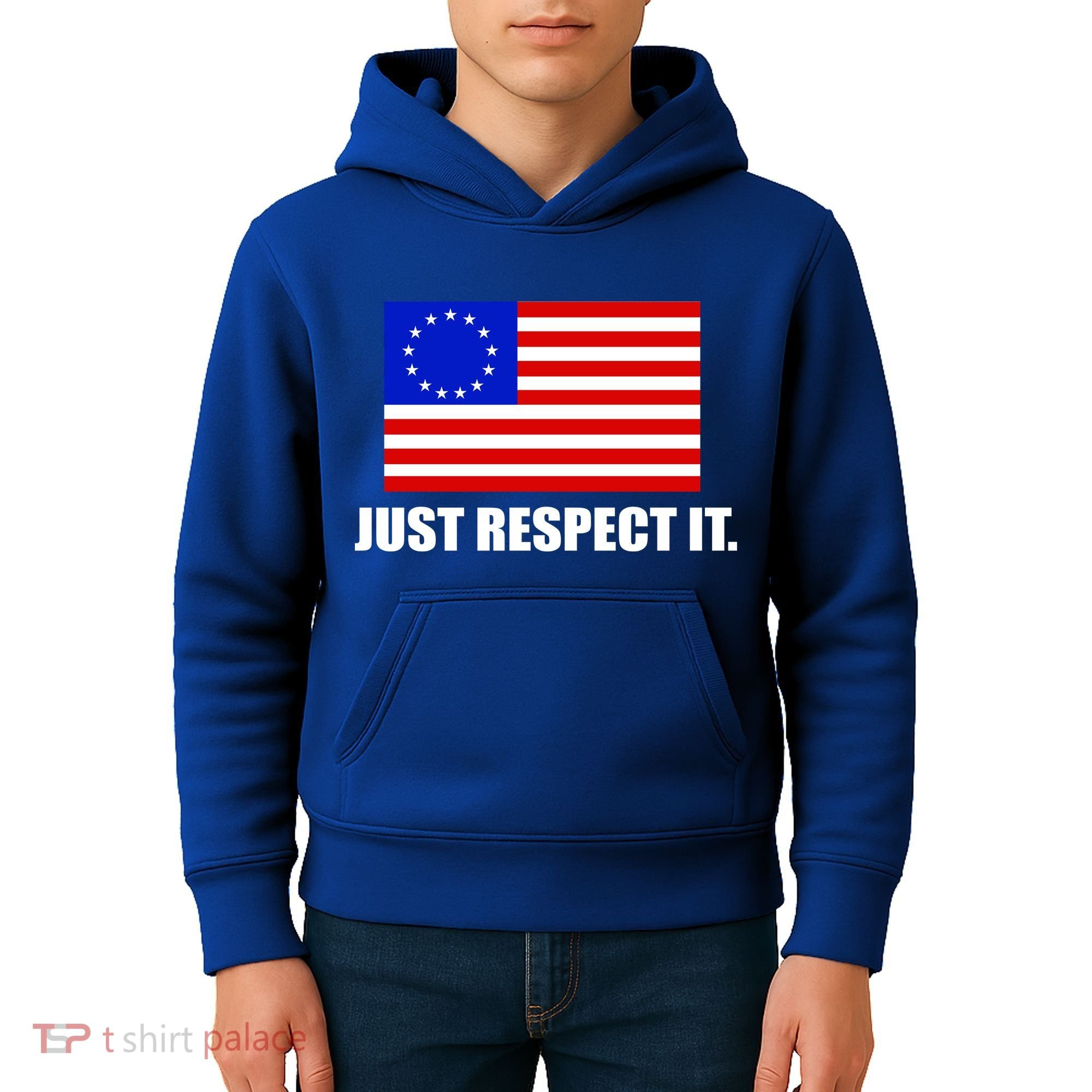 Betsy Ross Flag Just Respect It Kids Hoodie