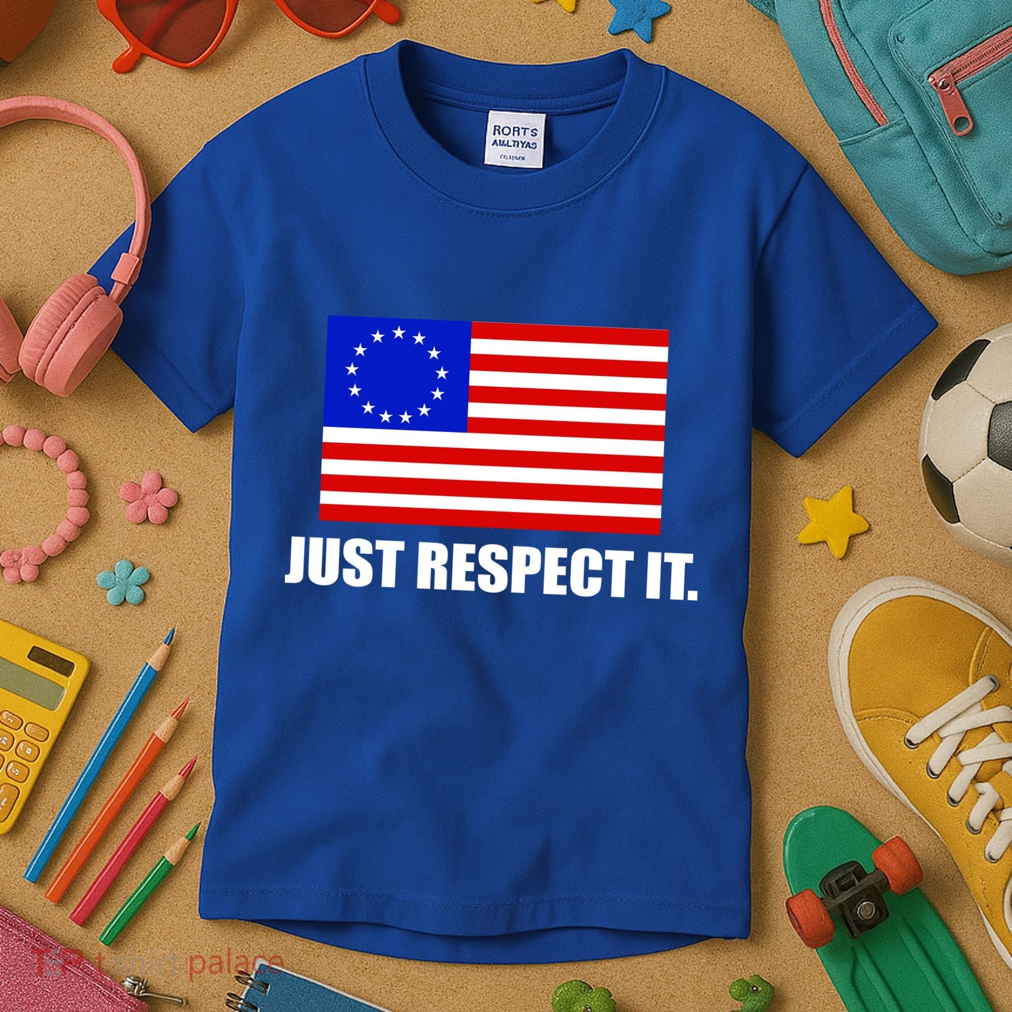 Betsy Ross Flag Just Respect It Kids T-Shirt