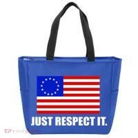 Betsy Ross Flag Just Respect It Tote Bag thumb 0