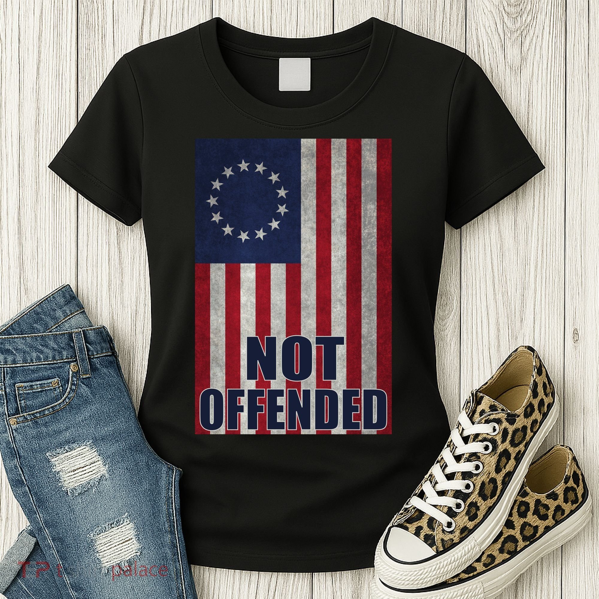 Betsy Ross Flag Not Offended 13 Stars For Protesters Women's T-Shirt