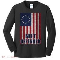 Betsy Ross Flag Not Offended 13 Stars For Protesters Kids Long Sleeve Shirt thumb 0