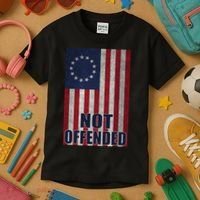 Betsy Ross Flag Not Offended 13 Stars For Protesters Kids T-Shirt thumb 3