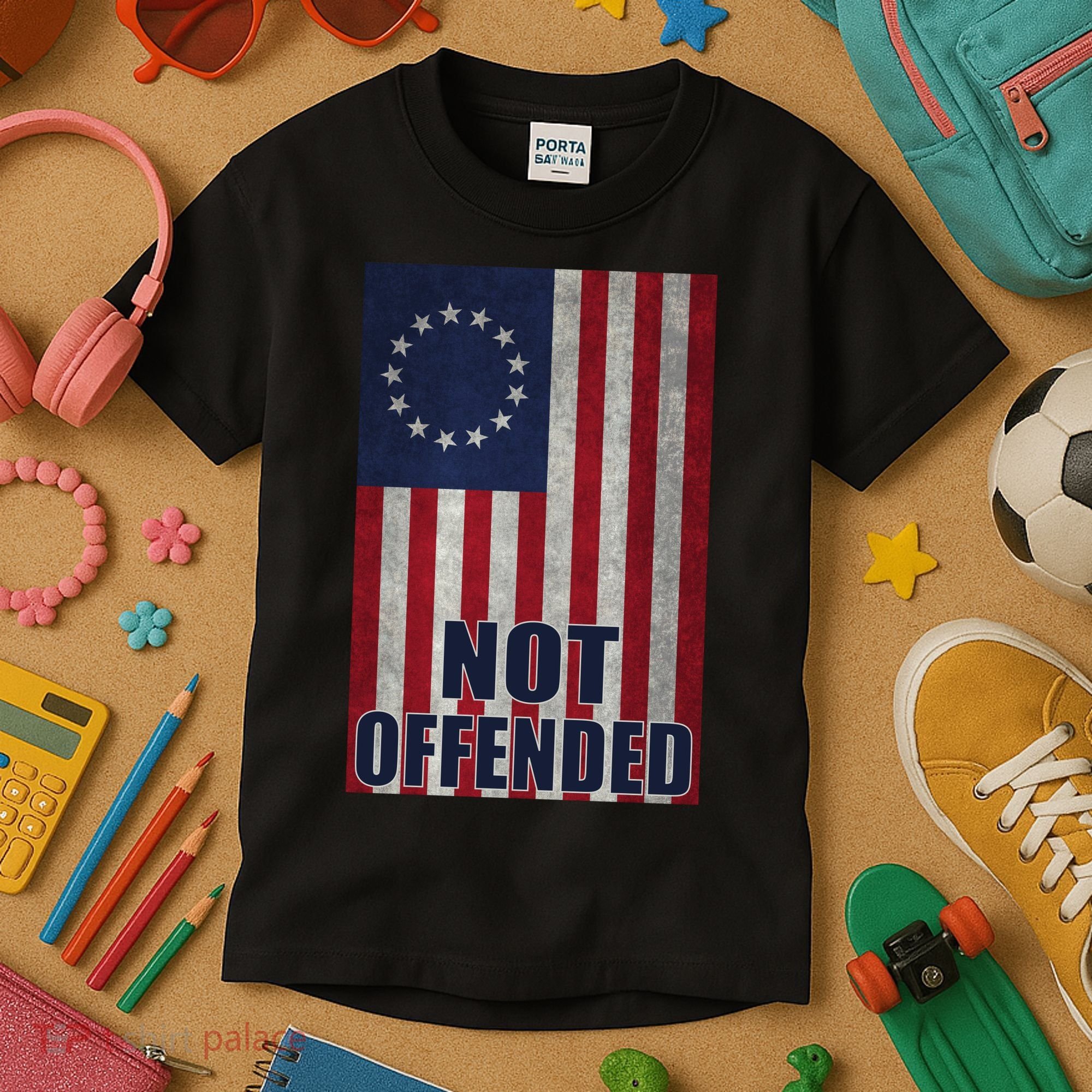 Betsy Ross Flag Not Offended 13 Stars For Protesters Kids T-Shirt