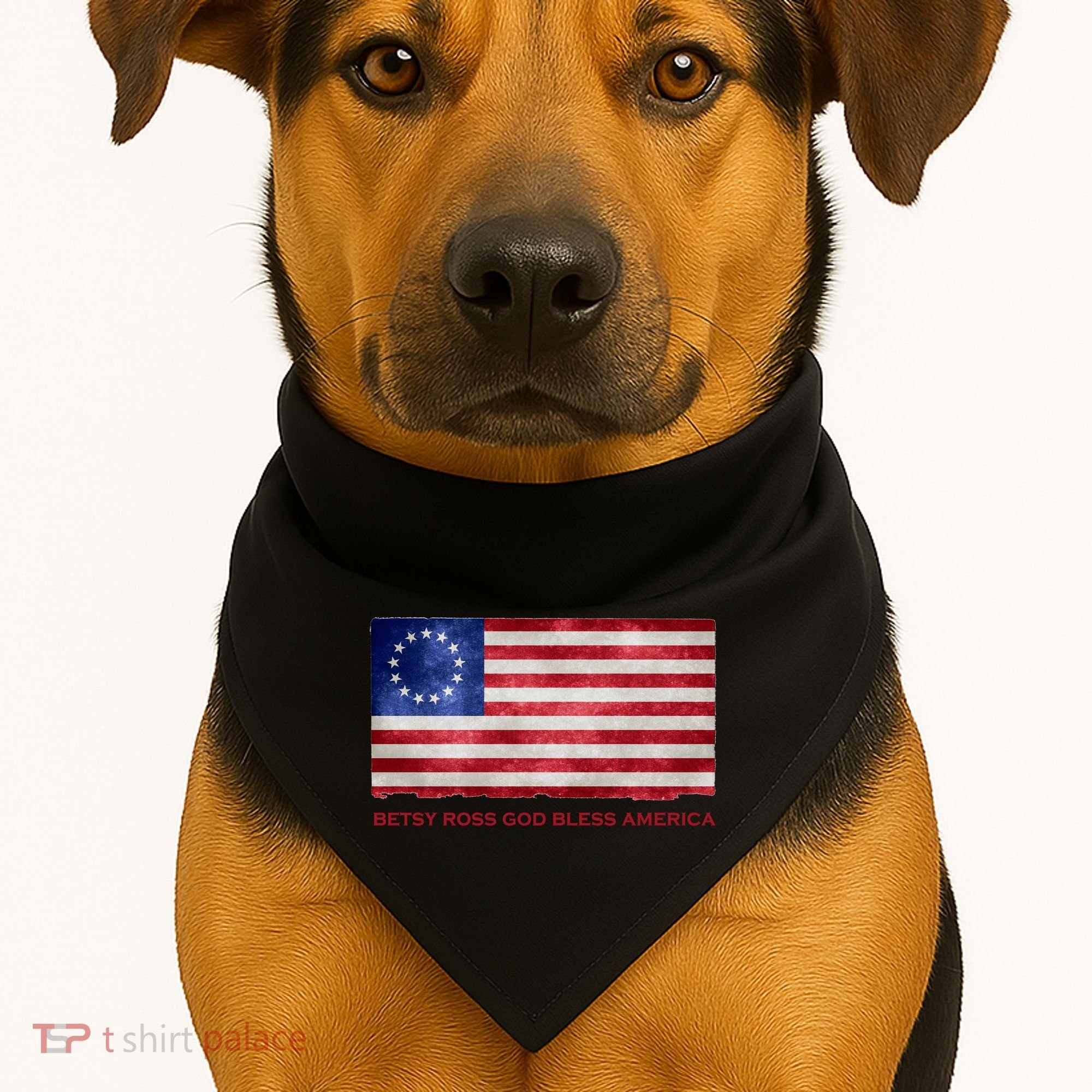 Betsy Ross God Bless America USA-Made Doggie Bandana