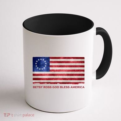 Betsy Ross God Bless America Coffee Mug back