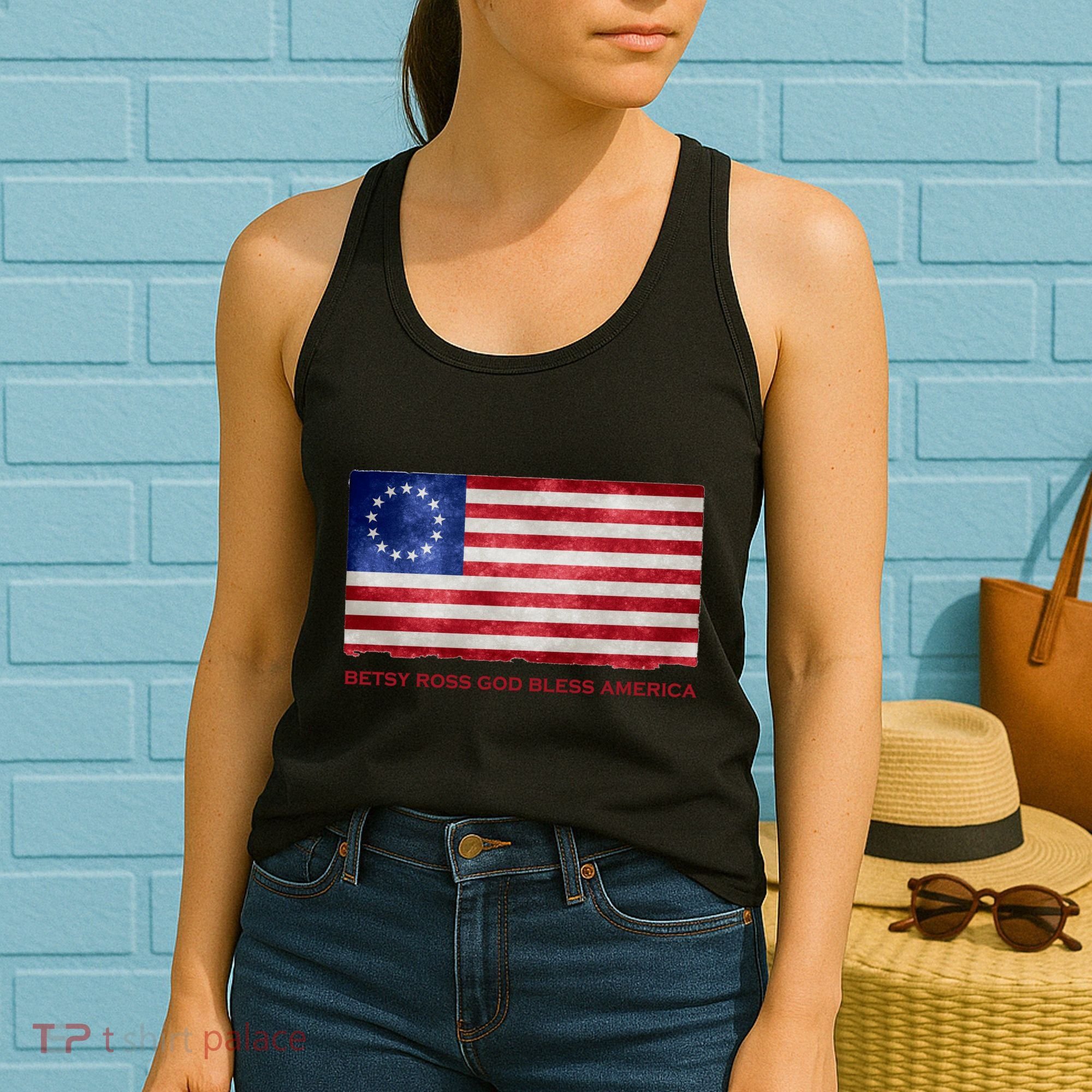 Betsy Ross God Bless America Women's Tank Top