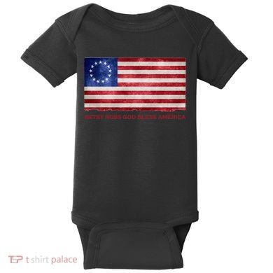 Betsy Ross God Bless America Baby Bodysuit