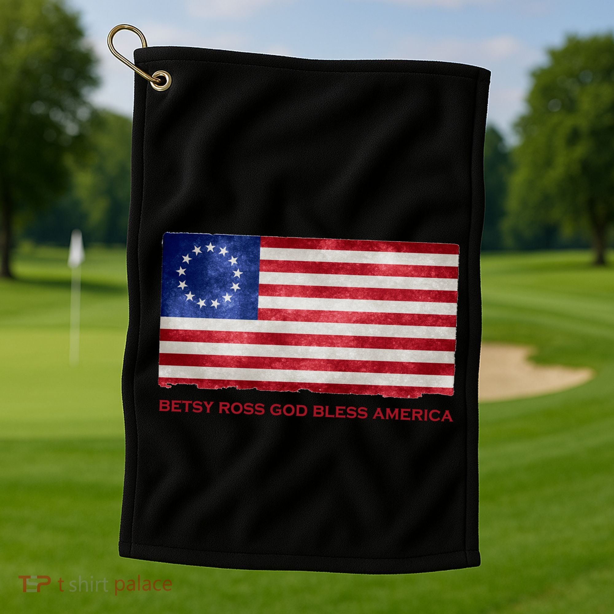 Betsy Ross God Bless America Golf Towel