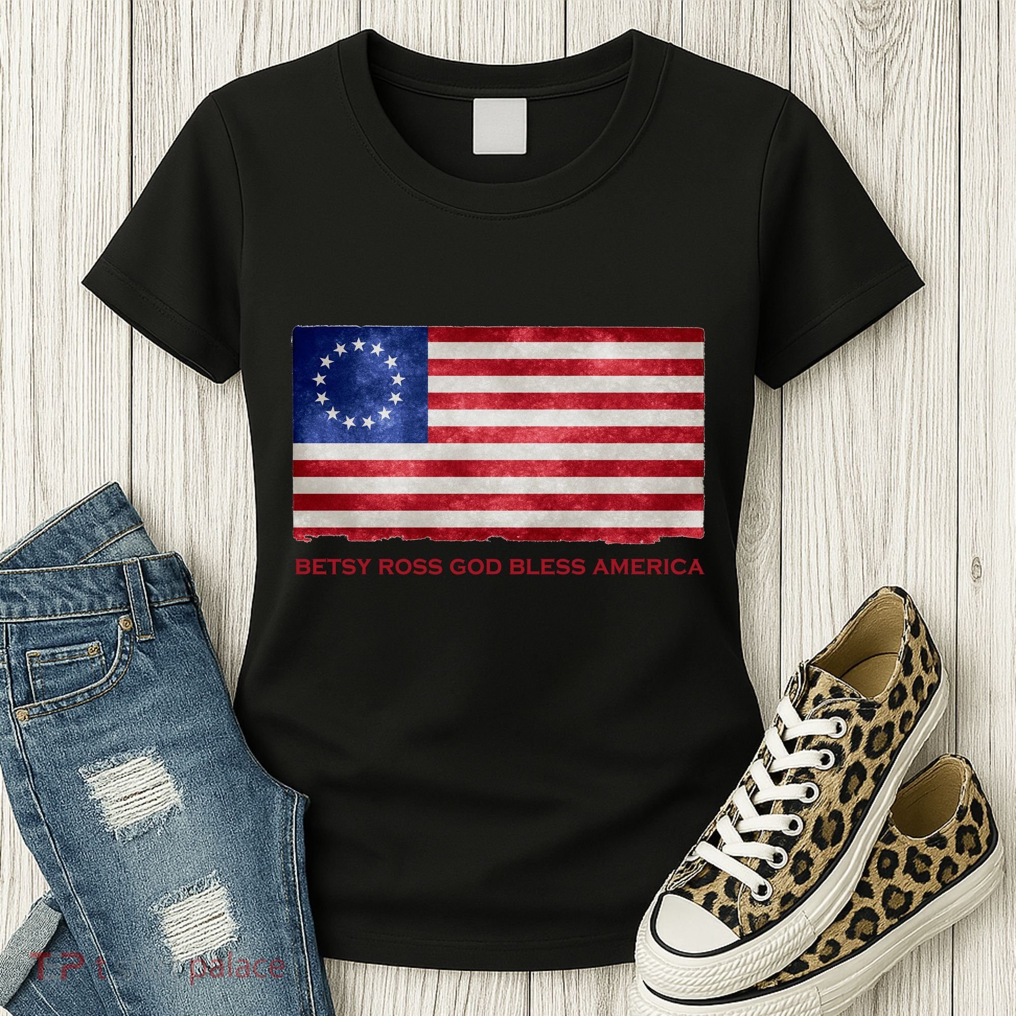 Betsy Ross God Bless America Women's T-Shirt