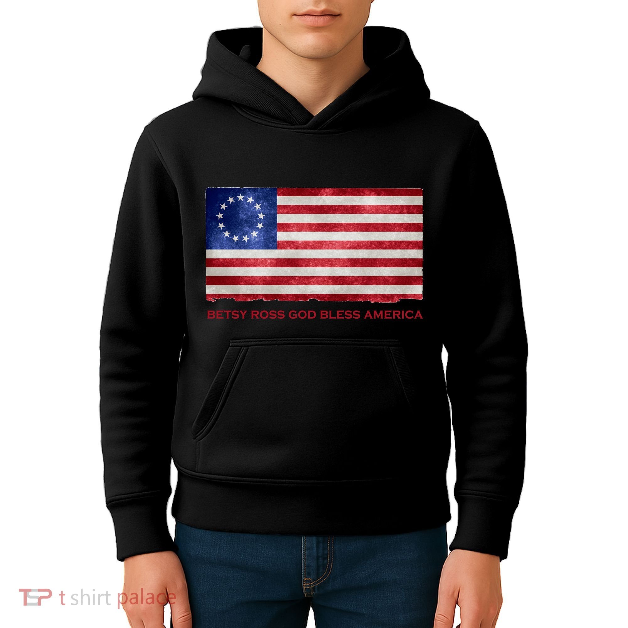 Betsy Ross God Bless America Kids Hoodie