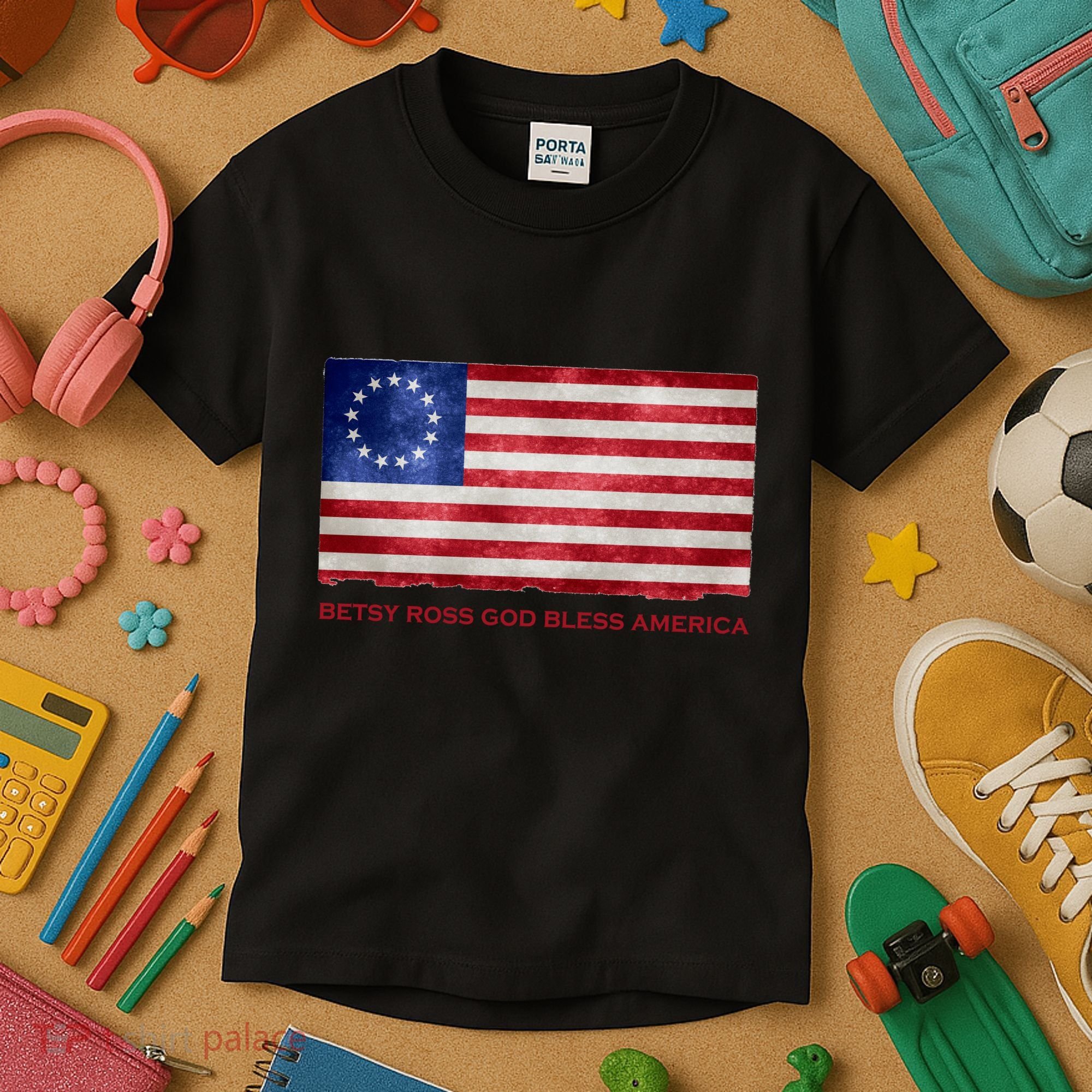 Betsy Ross God Bless America Kids T-Shirt