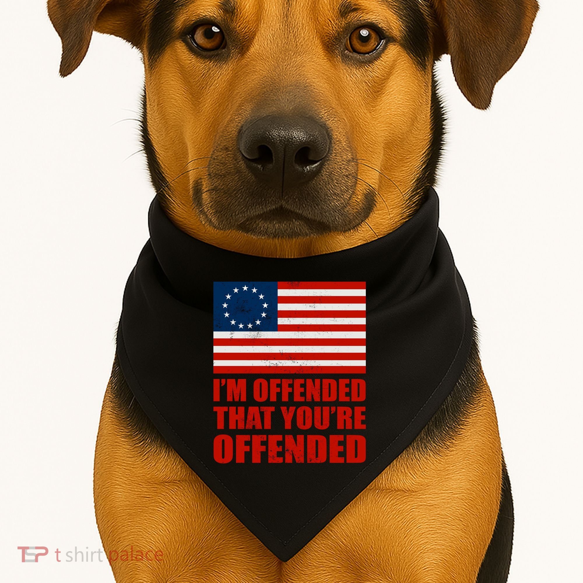Betsy Ross I'm Offended That You're Offended USA-Made Doggie Bandana