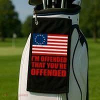 Betsy Ross I'm Offended That You're Offended Golf Towel thumb 2