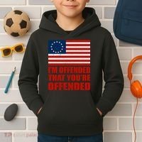 Betsy Ross I'm Offended That You're Offended Kids Hoodie thumb 2