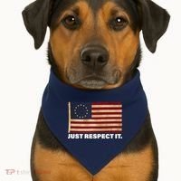 Betsy Ross Original Colonies Just Respect It USA-Made Doggie Bandana thumb 1