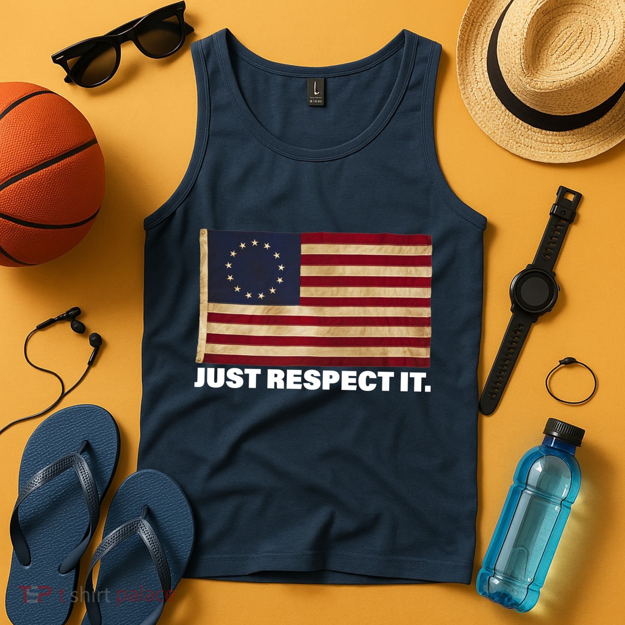 Betsy Ross Original Colonies Just Respect It Tank Top