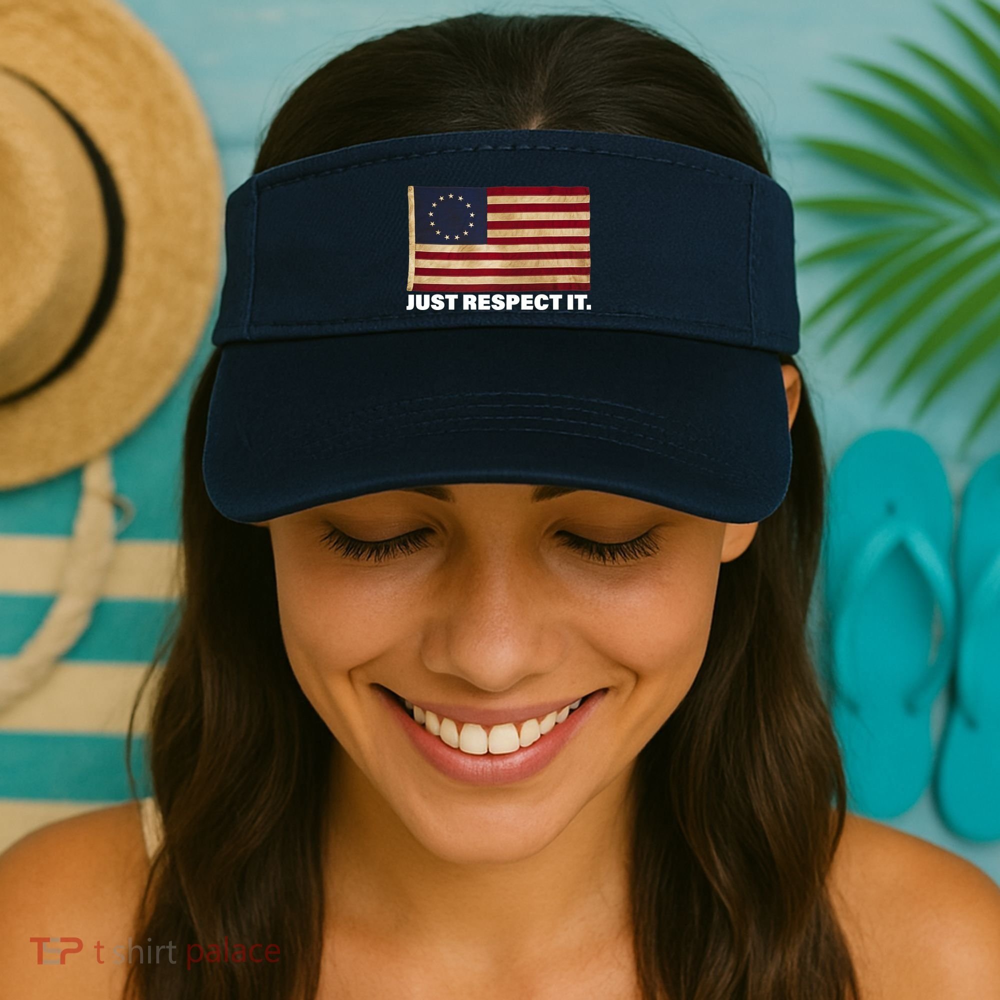 Betsy Ross Original Colonies Just Respect It Visor