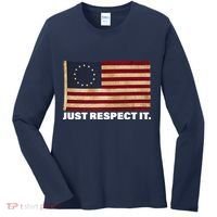 Betsy Ross Original Colonies Just Respect It Women's Long Sleeve Shirt thumb 0