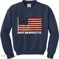 Betsy Ross Original Colonies Just Respect It Kids Sweatshirt thumb 0