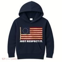 Betsy Ross Original Colonies Just Respect It Kids Hoodie thumb 0