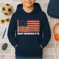 Betsy Ross Original Colonies Just Respect It Kids Hoodie thumb 2