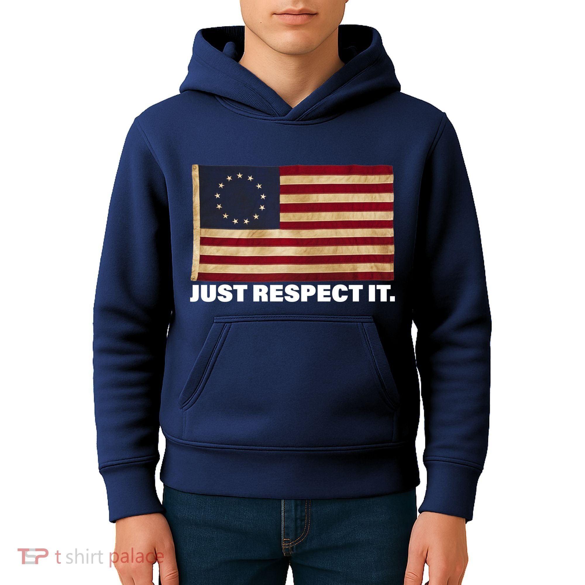Betsy Ross Original Colonies Just Respect It Kids Hoodie
