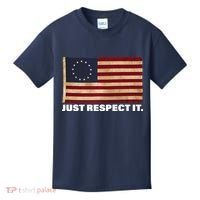 Betsy Ross Original Colonies Just Respect It Kids T-Shirt thumb 0