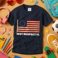 Betsy Ross Original Colonies Just Respect It Kids T-Shirt thumb 3