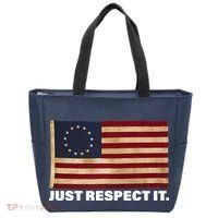 Betsy Ross Original Colonies Just Respect It Tote Bag thumb 0