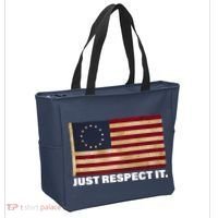 Betsy Ross Original Colonies Just Respect It Tote Bag thumb 2