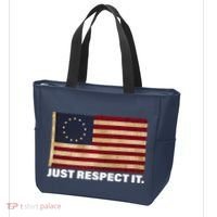 Betsy Ross Original Colonies Just Respect It Tote Bag thumb 3