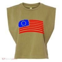 Betsy Ross Original Painted Flag Garment-Dyed Women's Muscle Tee thumb 0
