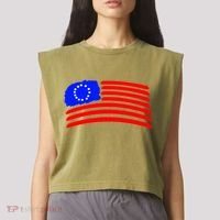 Betsy Ross Original Painted Flag Garment-Dyed Women's Muscle Tee thumb 2