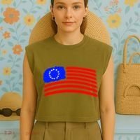 Betsy Ross Original Painted Flag Garment-Dyed Women's Muscle Tee thumb 4