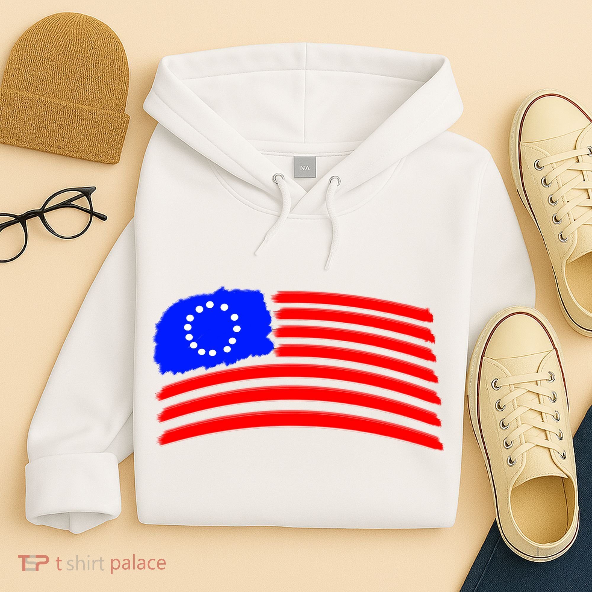 Betsy Ross Original Painted Flag Hoodie