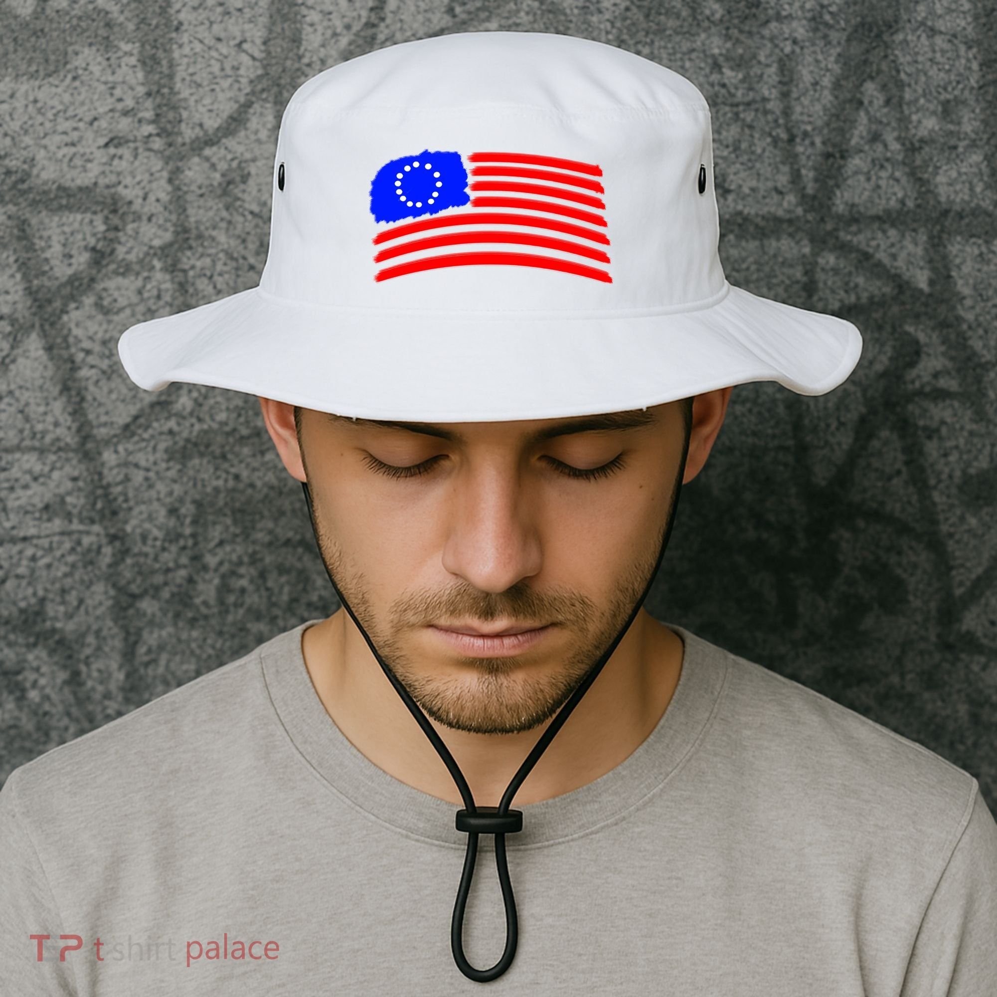 Betsy Ross Original Painted Flag Bucket Hat
